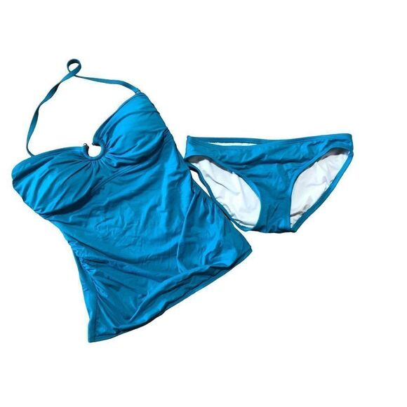 Michael Michael Kors Blue Swimsuit 2 Piece Tankini Top and Bottoms Size S - Picture 1 of 4